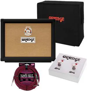 Orange TremLord 30 1×12 30-watt Combo Amplifier (Black), Orange FS-2, Ernie Ball PO6062, Orange Cover Bundle