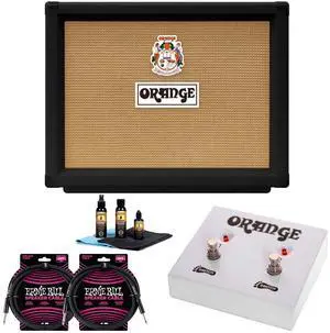 Orange TremLord 30 1×12 30-watt Combo Amplifier (Black), MusicNomad Kit, Orange FS-2, (2) ErnieBall 1/4 Bundle