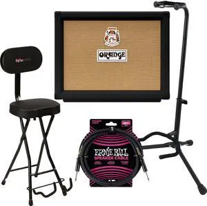 Orange TremLord 30 1×12 30-watt Combo Amplifier (Black), Gator GFW-GTR-1000 Stand, Gator GFW-GTR-SEAT, ErnieBall 1/4 Bundle