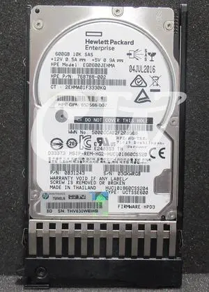 0-HOURS 581286-B21 768788-002 J9F46A HPE 600GB 10K 12G 2.5in SAS Hard Drive
