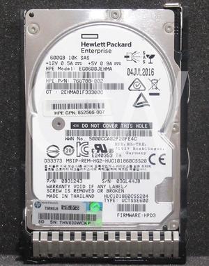 HPE 581286-B21 768788-002 781577-001 600GB 10000RPM 12Gbps  2.5" SAS SERVER HDD Hard Drive