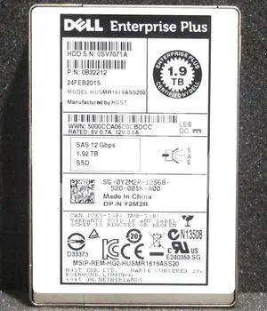 Y2M2R HUSMR1619ASS200 Dell EQUALLOGIC 1.92TB 12Gb/s 2.5" SAS Solid State Drive
