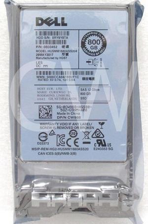 CW988 0CW988 HUSMM1680ASS204 Dell 800GB 12Gb/s 2.5" SAS Solid State Drive (SSD)