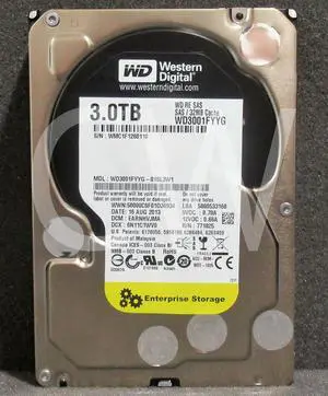 WD3001FYYG Western Digital RE 3TB 7.2K RPM 6Gb/s 3.5" SAS HDD Hard Drive