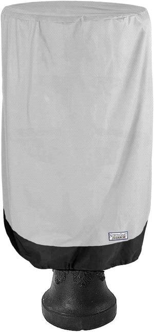 Outdoor Garden Water Fountain Cover - 59" D x 62" H - Breathable Material, Sunray Protected, and Weather Resistant Storage Cover, Gray with Black Hem