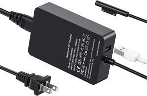 DHMXDC Surface Charger 44W 15V 2.58A Compatible with Microsoft Surface Laptop 1/2/3, New Surface Pro 7/6/5/4/3/X, Surface Book 1/2, Surface Go 1/2