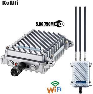 KuWFi Outdoor Wireless WiFi Access Point 11AC 750Mbps Dual-Band 2.4G/5.8G Antennas Waterproof Base Station AP Support Gateway/AP/WiFi Repeater/WISP