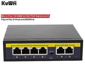 5 Port Industrial POE+ Switch - Gigabit, 120W Total, DC12V-48V Input, DIN Rail Mount, For Solar/CCTV/VoIP (-40°C To 75°C)