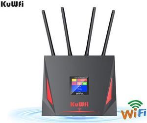 Kuwfi 4g Lte Router 150Mbps Wireless Wifi Mobile Hotspot with RJ45 WAN LAN Port FDD TDD With SIM Card Slot 4 High Gain Antennas