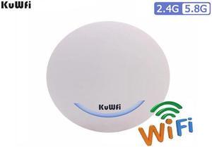 KuWFi 1200Mbps Wi-fi router Ceiling Mount Ethernet Port AP Wireless Access Point 48V Wifi amplifier with 4dBi Wifi antenna