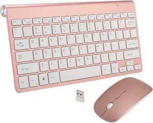 Kuwfi K108 Ultra Thin 2.4G Wireless Keyboard Mouse Combo with USB Receiver Slim Multi Color Keyboard Mouse Kit for PC/Laptop/TV BOX