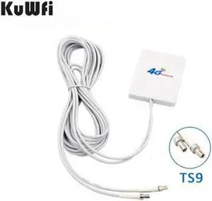KuWFi 3G 4G LTE Antenna TS9 Connector 4G LTE Router Anetnna 3G External Antenna with 3m Cable for 3G 4G LTE Router Booster Strong Signal