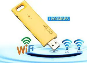 KuWFi USB Wireless WiFi Adapter 1200Mbps Dual Band 2.4/5Ghz Wireless USB WiFi Network Card Adapter 802.11AC WiFi USB 3.0 Port