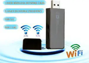 KuWFi USB Wireless WiFi Adapter 11AC 2.4G/5G Dual Band USB3.0 WiFi Adapter 1200Mbps Wireless Network Card Dongle