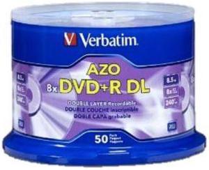 50PK DVD+R DL Dual Double Layer 8.5GB 8X Logo Disc 97000 with Cake Box