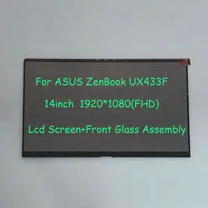 14" FHD Lcd Screen+Front Glassy Assembly for ASUS ZenBook UX433F 30pin NON TOUCH