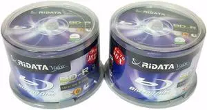100 RIDATA Valor Blank BluRay Up to 10X Blank BD-R 25GB White Inkjet Printable
