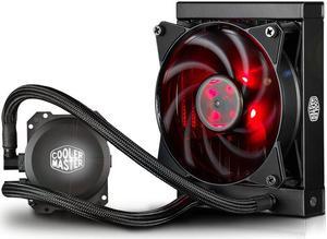 Cooler Master MasterLiquid Lite 120 All-in-one (AIO) CPU Liquid Cooler with "Fire Red" LED MasterFan, 120mm Radiator, Dual Chamber Pump, Intel/AMD Universal Mounting (LGA 2066/AMD AM4 Compatible!)