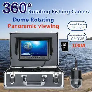 VisiPower 9 Inch DVR Recorder Cable Length 100m/328ft Underwater Fishing Video Camera Fish Finder IP68 Waterproof 20 LEDs 360 Degree Rotating Dome  Rotating Panoramic viewing Camera
