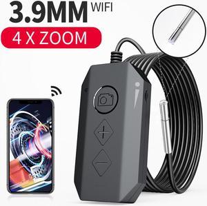 Dual Lens Wireless Endoscope wifi Borescope, 3.9mm Lens Video Inspection Camera, 1080P 4*Zoom with 6LED Lights, IP67 Waterproof, Scope Sewer Camera 78" Focal Distance, iPhone Android Tablet 3.28FT 1M