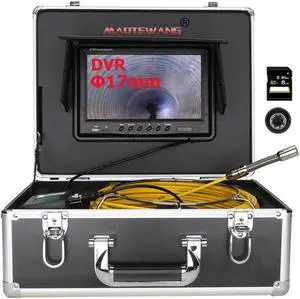 VisiPower Drain Sewer Pipeline Industrial Endoscope Pipe System Multifunctional Video Camera 9" Display Screen DVR Video Recording, Lens dia 17mm 8GB SD Card Waterproof IP68 Cable Length 70m/229ft