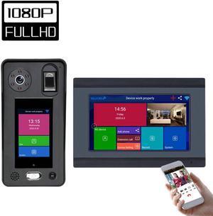 7 inch Wireless WIFI Video Door Phone Doorbell Intercom System 1080P Camera 500 Fingerprints 500 Face Recognition unlock