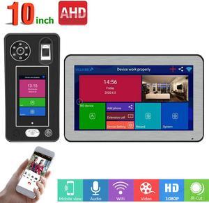 VisiPower 10 inch Wireless WIFI Video Door Phone Doorbell Intercom System 1080P Camera 500 Fingerprints 500 Face Recognition unlock