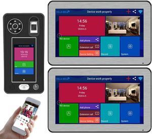 10 inch Wireless WIFI Video Door Phone Doorbell Intercom System 1080P Camera 500 Fingerprints 500 Face Recognition unlock 2 monitor
