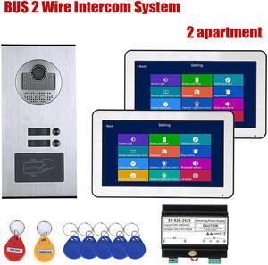 Wired WIFI 10 Inch BUS 2 Wire Video Door Phone Intercom systems Kit for home 2 Units Apartment  Night Vision  Support Remote APP 2monitor