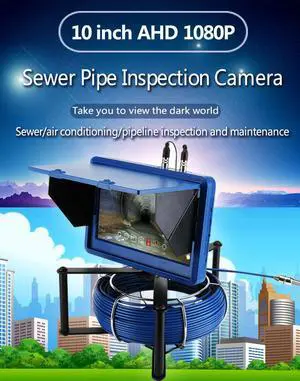 VisiPower HD 1080P Pipe Sewer Inspection Video Camera with Meter Counter / DVR Video recording / WIFI wireless / Photo Editing/23mm  100m/328 feet cable length /10inch Touch screen / 6W LED Lights