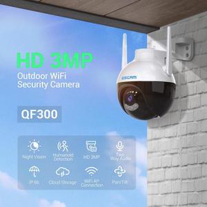 ESCAM QF300 3MP Pan/Tilt AI Humanoid Detection Auto Tracking Cloud Storage Waterproof WiFi IP Camera with Two Way Audio Night Vision