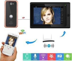 7inch Wired Wifi IP Video Door Phone Doorbell Intercom Entry System with Aluminum Alloy 1000TVL Wired Camera Night Vision