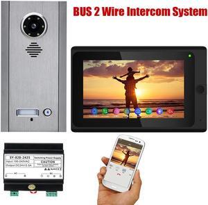 Wireless Wifi  7 Inch Doorbell BUS 2 Wire Video Door Phone Intercom systems Kit for home 1 Units Apartment  Night Vision Doorbell 1 Camera +1 Monitor