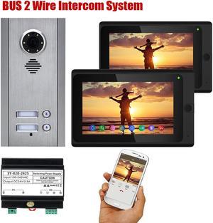 AMOCAM Video Intercom System, Wired 7 Inches Monitor Video doorphone  Doorbell System,Video Door Phone HD Camera Kits Support Unlock, Monitoring