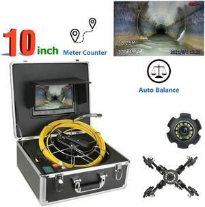 visiPowr Auto Self Leveling sonde camera  pipe inspection camera drain sewer Meter Counter camera 10 inch monitor long spring 22mm camera Cable length 50m/164ft