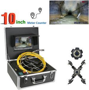 Sonde camera  pipe inspection camera drain sewer Meter Counter camera 10 inch monitor long spring 22mm camera 50m cable length