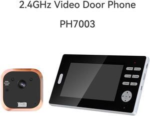 2.4GHz digital frequency hopping and encryption technology, with a transmission distance of up to 50 meters.outdoor Night vision IR CUT Monitor, call and talk Doorbell Camera