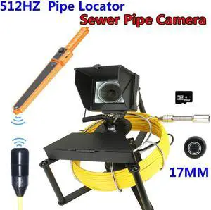 VisiPower Swer Drain Pipe Inspection Locator Camera with 4.3" screen, Video Recording, 512HZ Pipe Locator, IP68 Camera 8PCS LED Lights for Blocked draining Industrial Endoscope Cable Length 20m/65ft