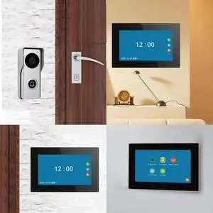10" Screen 1080P 2MP HD Wired WiFi Video Doorbell Intercom System, Remote Phone Tuya APP Control, Support Phone unlock Video Recording 2-Way Audio Motion Detection IR Camerar 1 doorbell + 3 monitor,