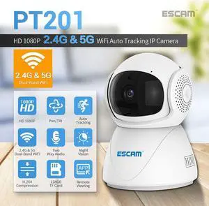 2MP 2.4G / 5G WIFI HD PT Smart Home Indoor Surveillance IP Camera Pan 355° Tilt 90° Humanoid Motion Detection Auto Tracking Alarm Night Vision 2-Way Audio App Push Alarm wifi Security Camera