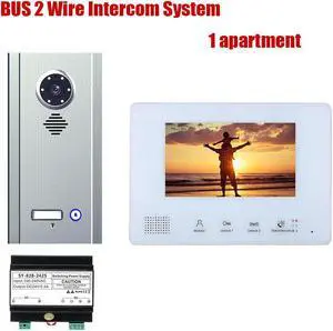 7inch TFT LCD Indoor Screen Monitor 2pin Wired Video Door Phone Visual Intercom systems Doorbell Kit for Villa Outdoor Station home 1 Units Apartment Night Vision Door Bell, 1 Doorbell + 1 Monitor