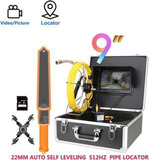 Sewer Pipe Drain Pipe Pipeline Inspection Locator Camera with 9" screen, Video Recording and 512HZ Pipe Locator, IP68 Camera with 12PCS LED Lights for home Blocked draining plumbing