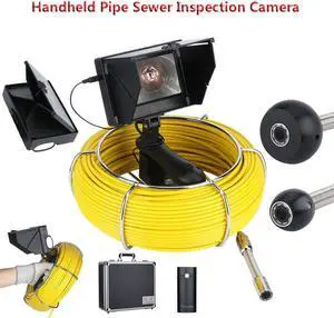 20M /65ft Cable length 4.3 inch 22mm  Handheld Industrial Pipe Sewer Inspection Video Camera  IP68 Waterproof Drain Pipe Sewer Inspection Camera System 1000 TVL Camera with 8pcs LED Lights