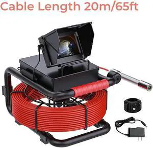 visiPower Sewer Drain Pipe Vent Inspection Camera with 4.3 Monitor, Camera head Dia 22mm Sewer Pipeline Industrial Endoscope waterproof IP68,  Cable Length 20m/65ft