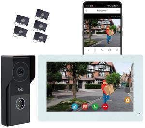 visiPower 2pin-Wired 2MP HD Indoor 7" WiFi Monitor Smart Home Video Doorbell Intercom System, Remote APP Unlock Video Record Motion Detect 2-Way Talk IR Camera Door Bell 1x doorbell + 1x 7in Monitor
