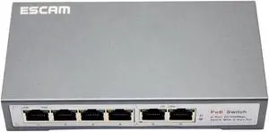 ESCAM 4CH POE Switch 10/100M 150m Distance 85W DC&2 Lan Port for IP Camera CCTV System NVR POE Power Supply Adapter