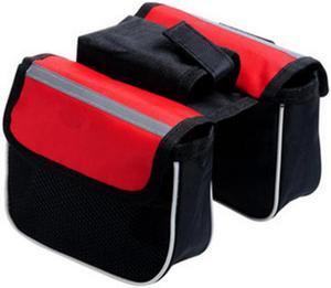 Outdoor Mountain Bike Saddle Bag Bicycle Pouch Front Tube Cycling Frame Pannier Red