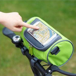 Bicycle Bike Bag Front Handlebar Holder Pannier Pouch Smart Phone Bag Holder Green