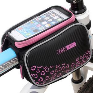 Outdoor Waterproof Riding Bag Cycling Bicycle Bags Touch Screen Phone Bag Pink