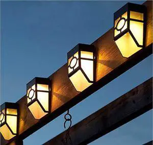 2 LED Outdoor Solar Power Wall Light Garden Path Yard Landscape Emergency Lamp